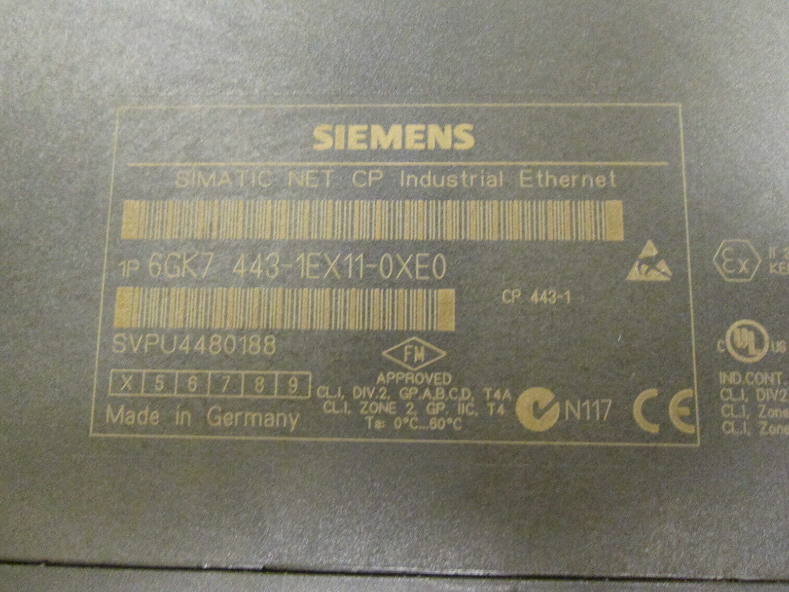 Siemens Simatic Net CP Industial Ethernet Module 6GK7 443-1EX11-0XE0 Used