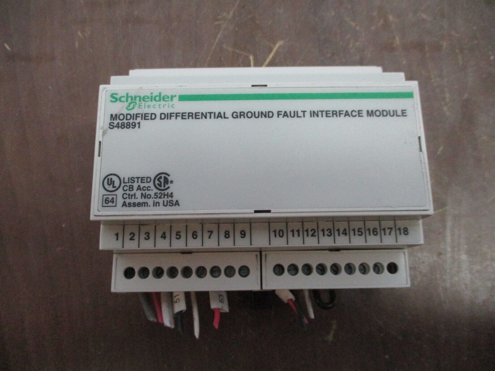 Schneider Electric Modified Differential Ground Fault Interface Module S48891