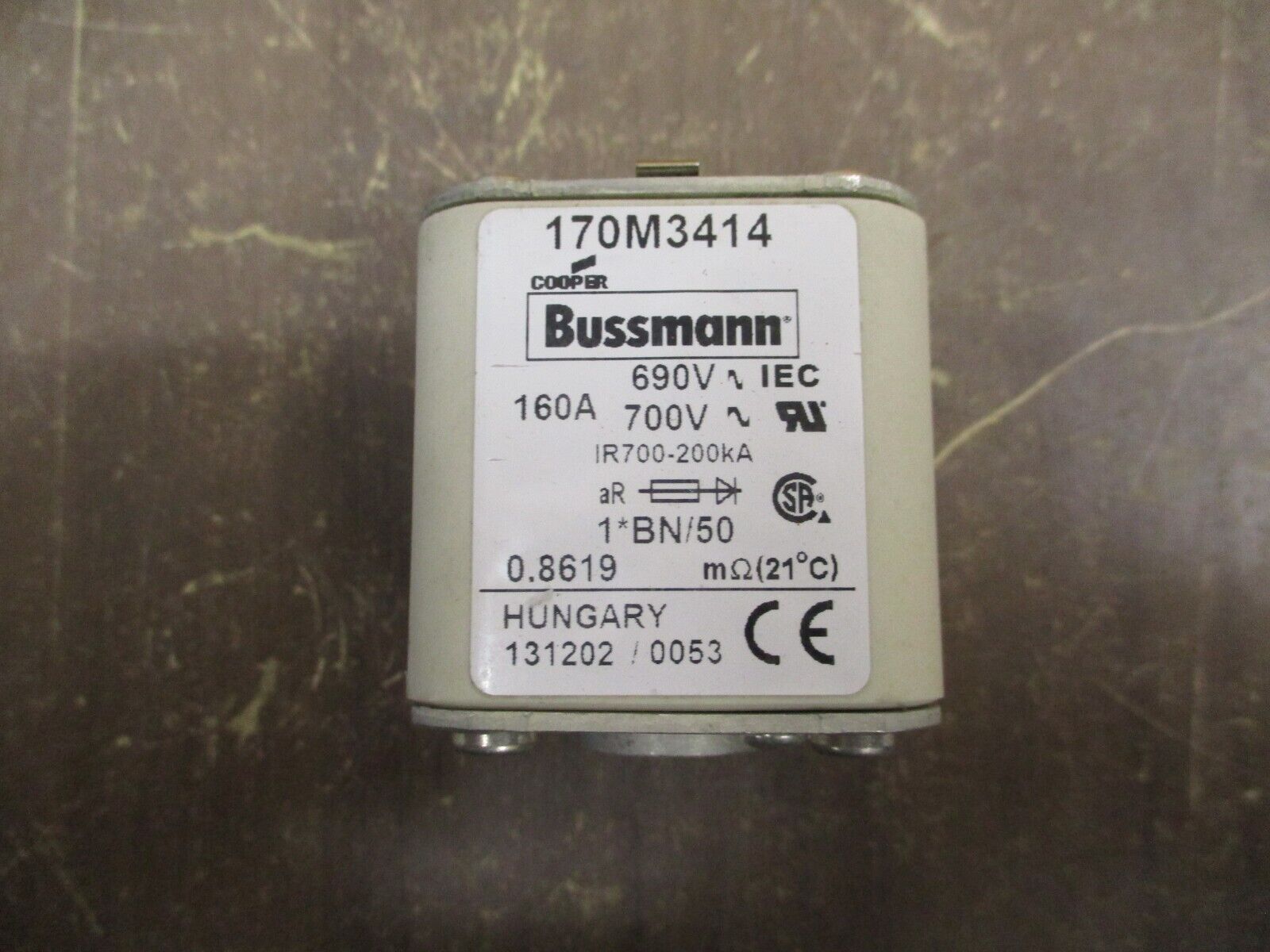 Cooper Bussmann Fuse 170M3414 160A 700V Used