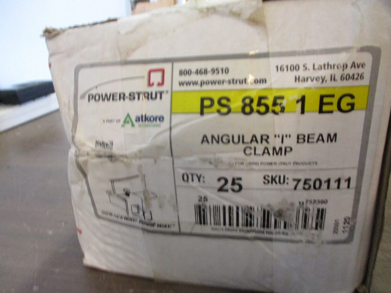 Power-Strut Angular I Beam Clamp PS 855 1 EG 500lb Capacity *Box of 25*