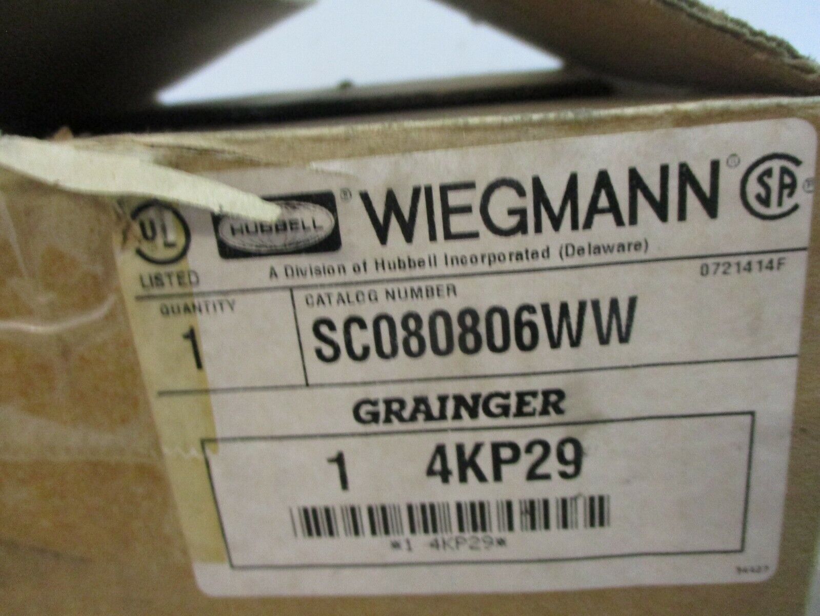 Wiegmann Screw Cover Enclosure SC080806WW Size: 8x8x6" New Surplus