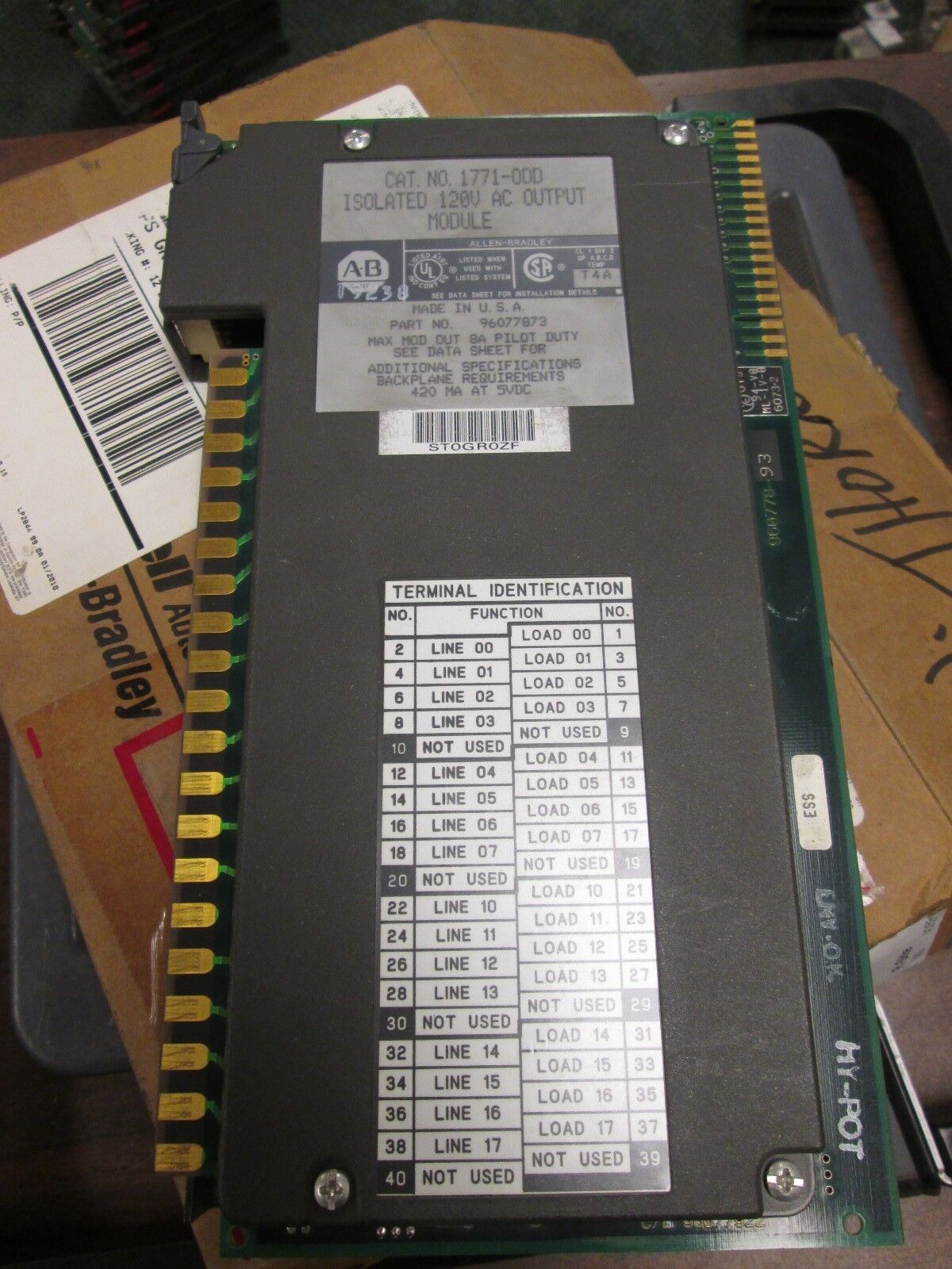 Rockwell Automation  Digital Output Module  1771 ODD  16-P  120VAC