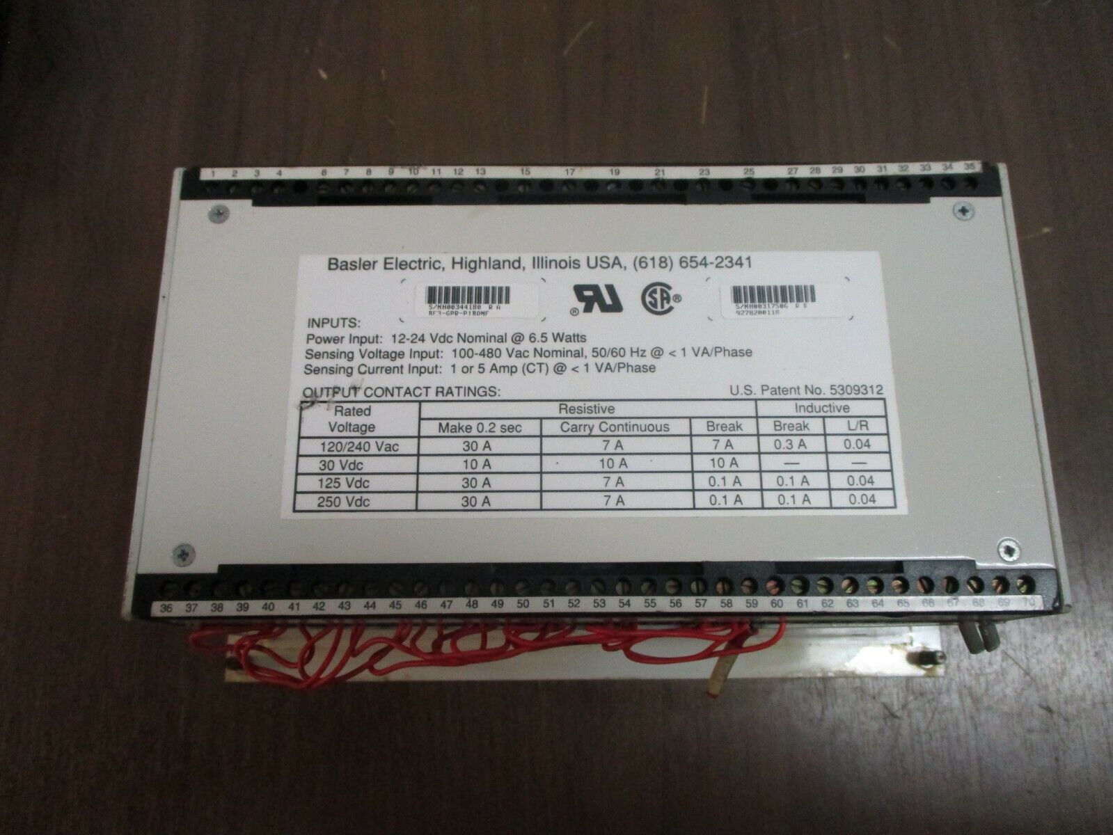 Basler BE3-GPR Generator Protective Relay BE3-GPR-P1B0NF Power: 12-24VDC 6.5W
