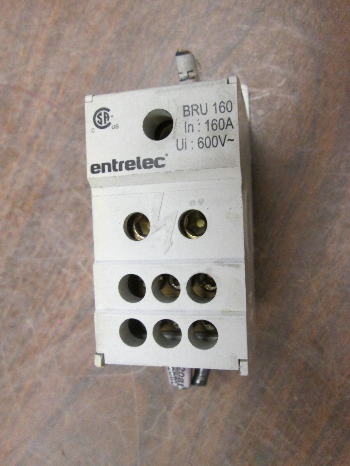 Entrelec Power Distribution Block BRU 160 160A 600V 1P Used