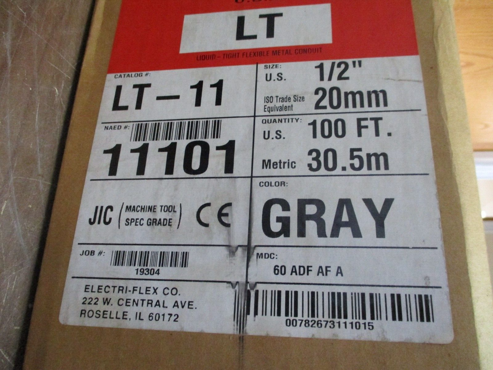 Liquatite Liquid-tight Flexible Metal Conduit LT-11 Size: 1/2" Length: 100ft