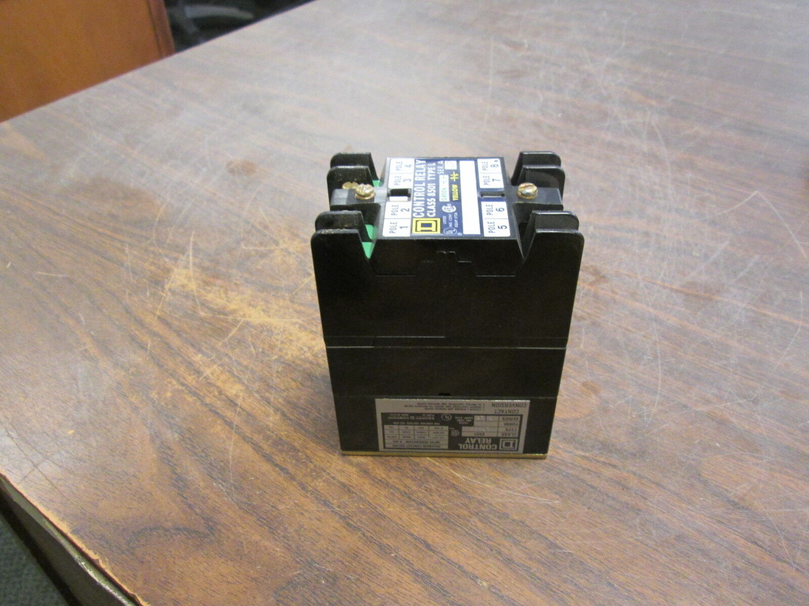 Square D Control Relay 8501 L0-40 A LP 120V Coil 8P 0-600V Used