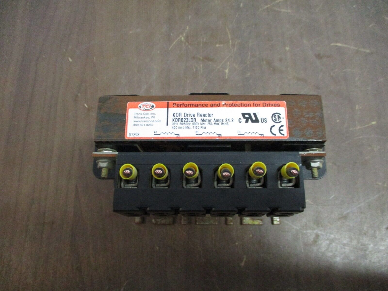 TCI KDR Drive Reactor KDRB23LDR 24.2A 3Ph 50/60Hz 600V Used