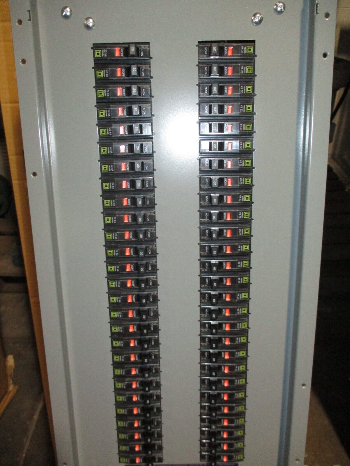 Square D Main Lug NQ Panelboard Interior w/ Box & Cover 400A 208Y/120V 3Ph 4W