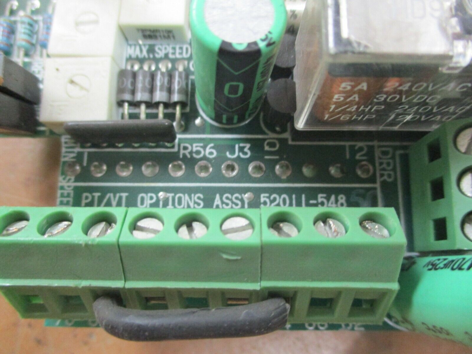 Square D PT/VT Options Board 52011-548 Used