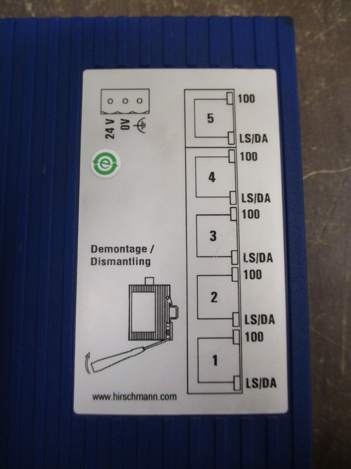 Hirschmann Ethernet Rail Switch SPIDER 5TX 5-Port Used