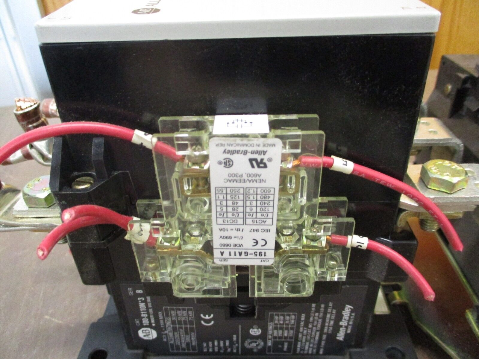 Allen-Bradley Starter 100-B110N*3 / 193-A5L4 120V Coil Trip: 66-110A 600V Used