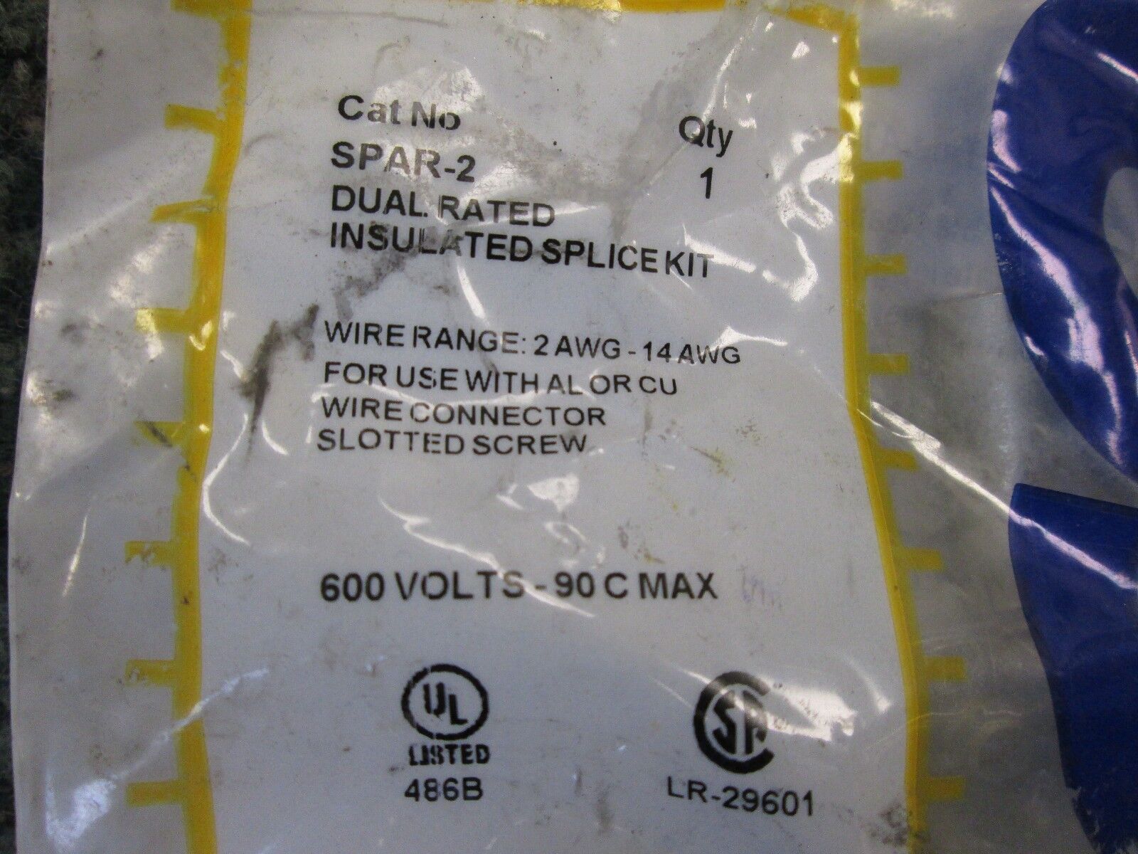 Ilsco Insulated Splice Kit SPAR-2 Wire Range 2AWG-14AWG New Surplus