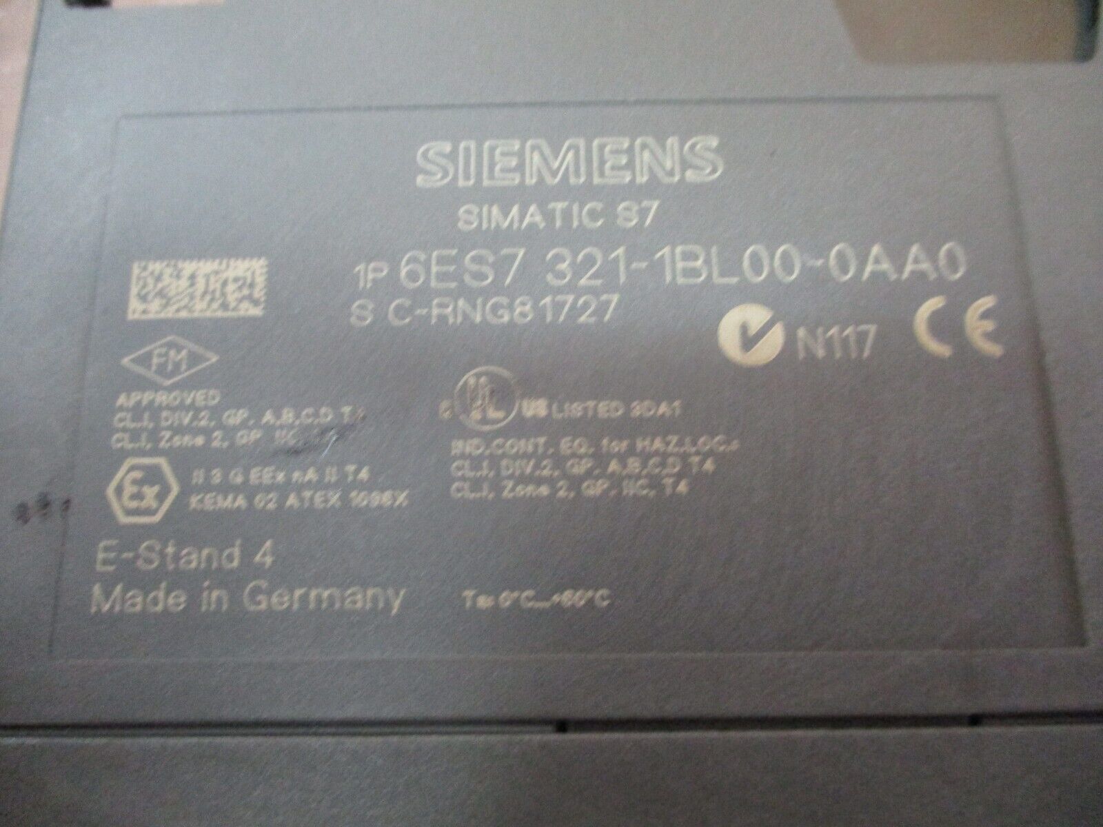 Siemens Simatic S7 PLC Module 6ES7 321-1BL00-0AA0 *No Cover* Used