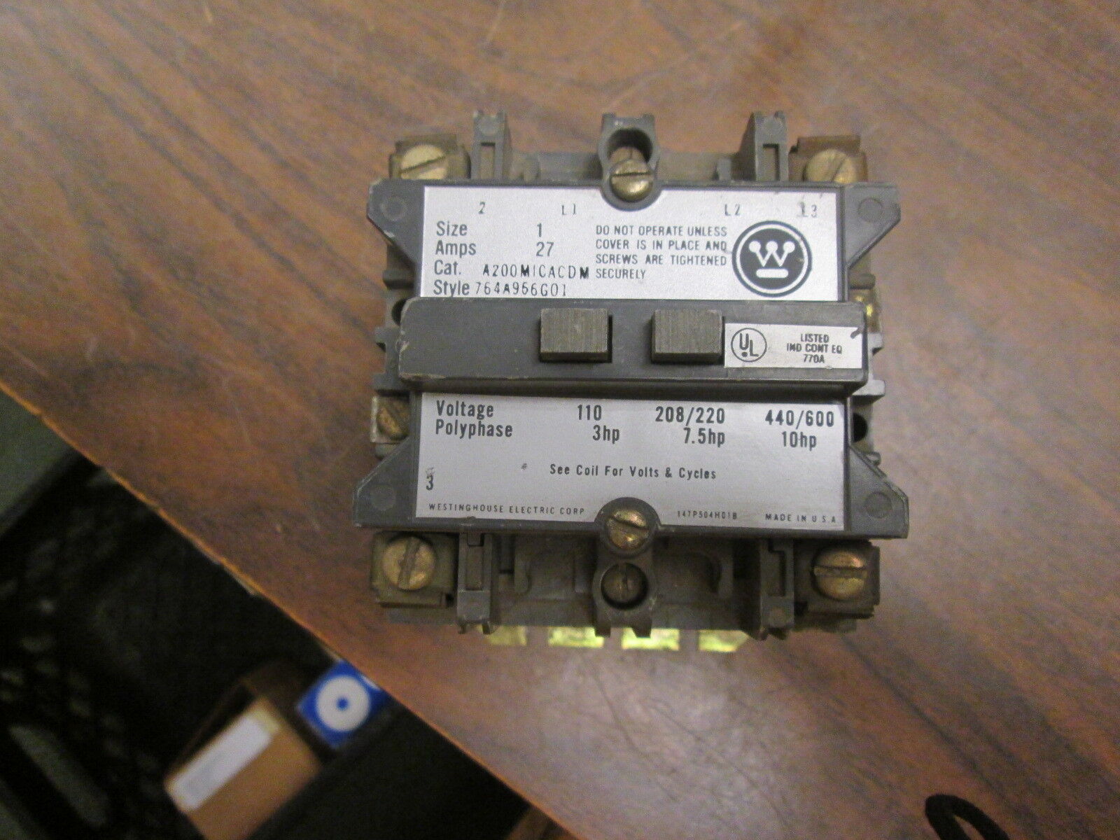 Westinghouse Size 1 Contactor A200M1CACDM 120V Coil 27A Used