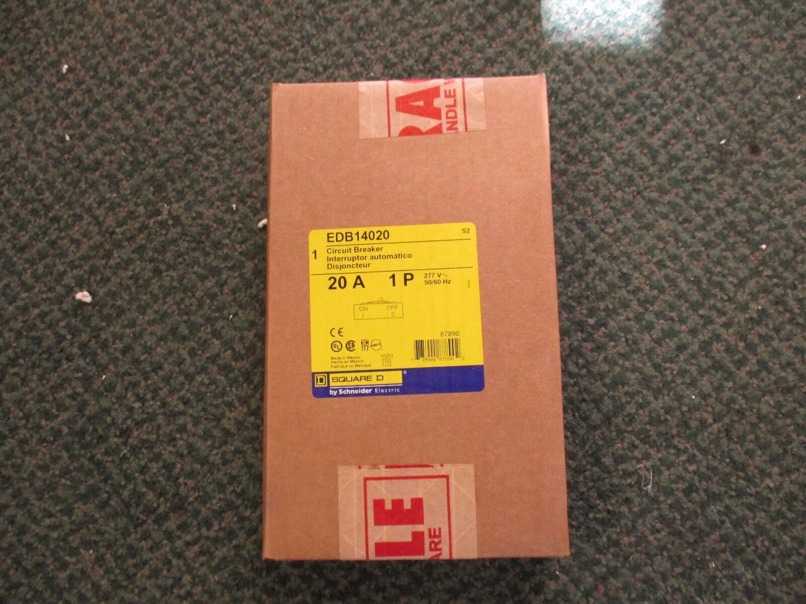 Square D	Circuit Breaker	EDB14020 20A 1P 277V New