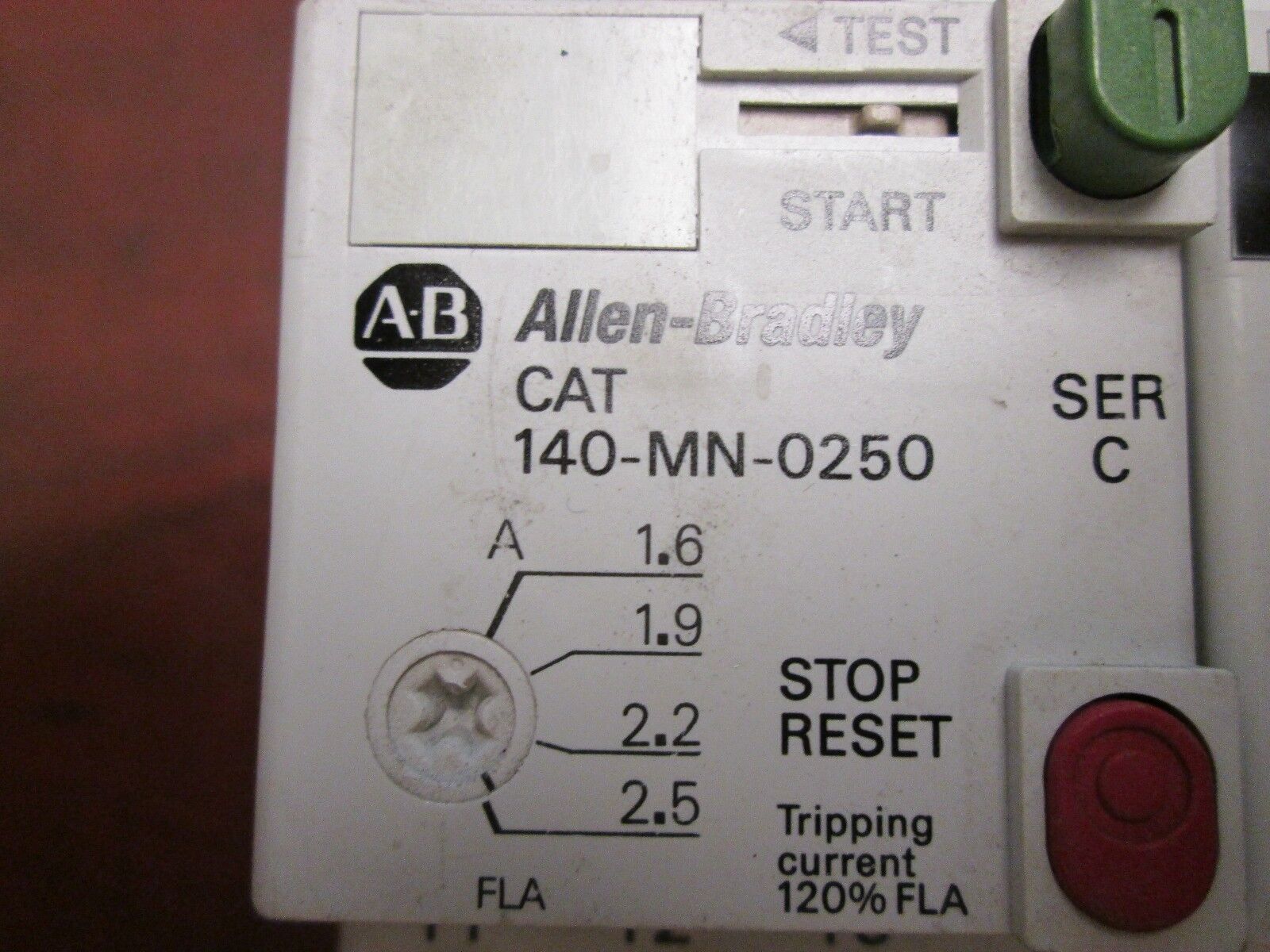 Allen Bradley, Manual Starter, 140-MN-0250, 1.6-2.5A Range, 600V, Lot of 2, Used