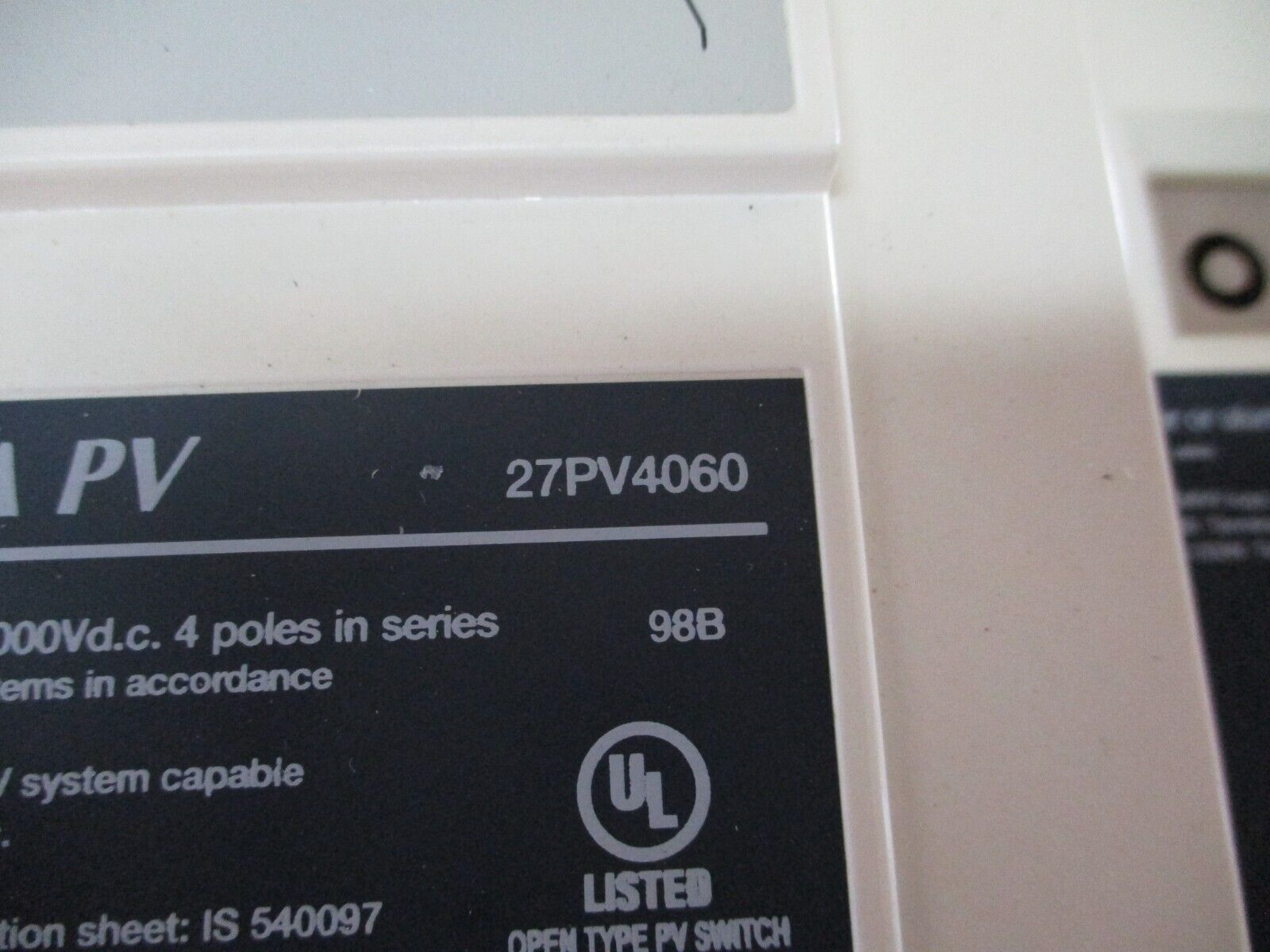 Socomec Sirco DC PV Disconnect Switch 27PV4060 600A 1000V *No Handle* Used