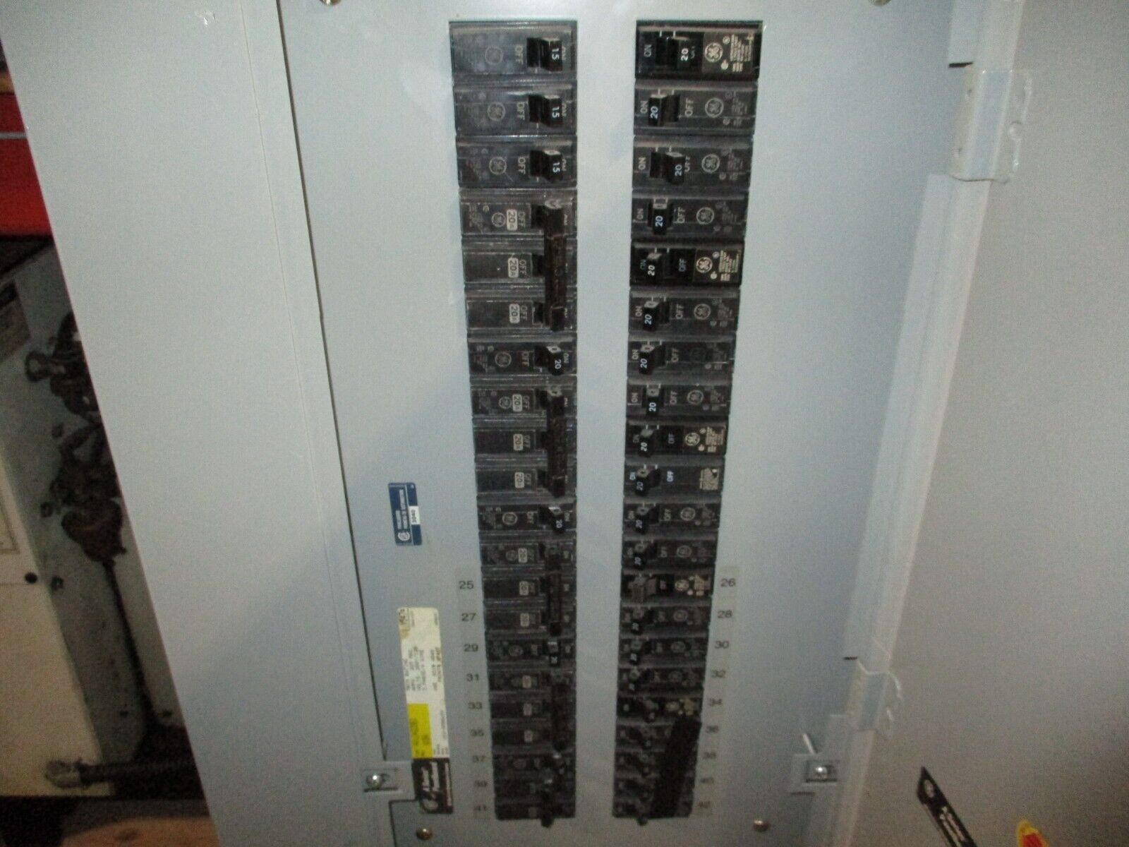 GE Main Lug Breaker Panel AQU3422MBX 225A Max 208Y/120V 3Ph 4W 42-Circuit Used