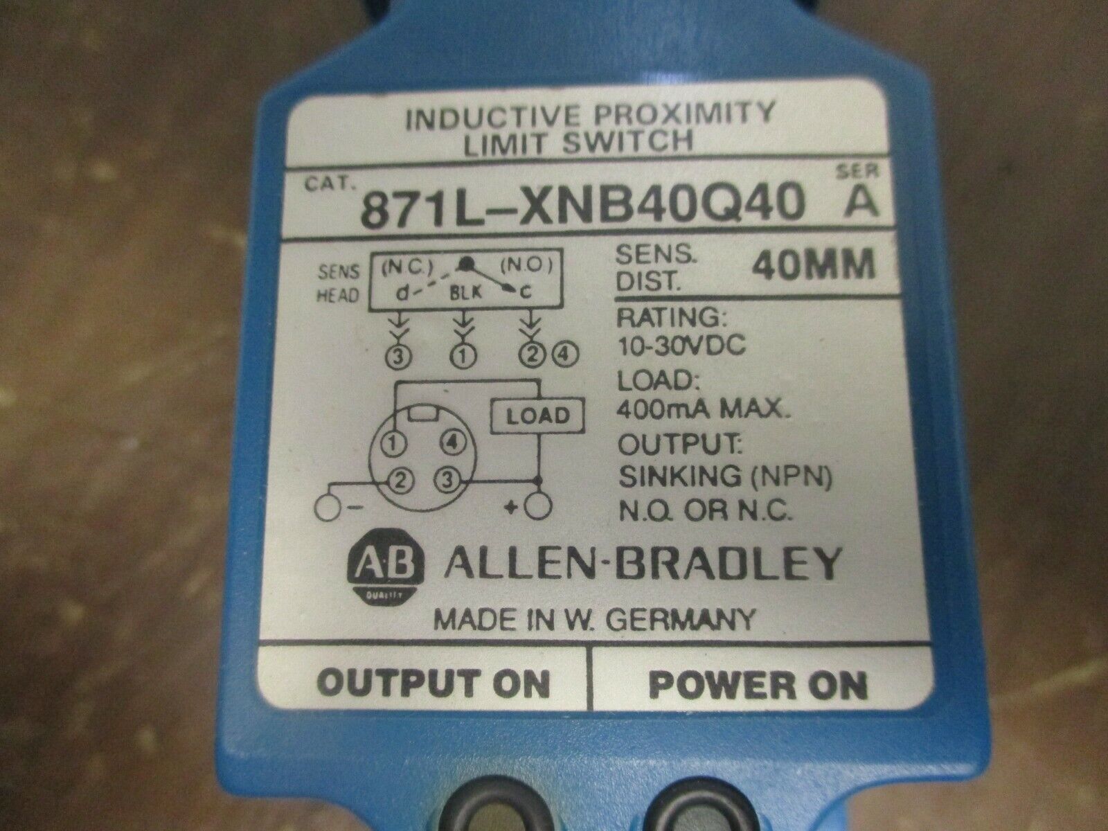 Allen-Bradley Proximity Limit Switch 871L-XNB40Q40 New Surplus