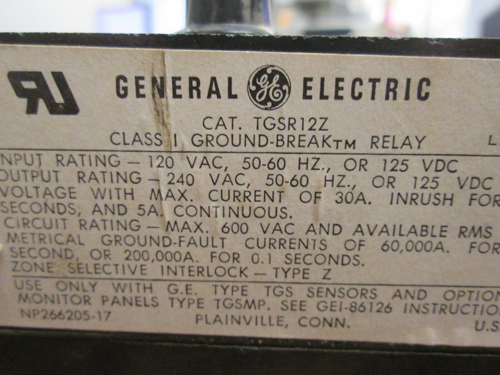 GE Ground Break System TGS0005/TGSR12Z/TGSMP Used