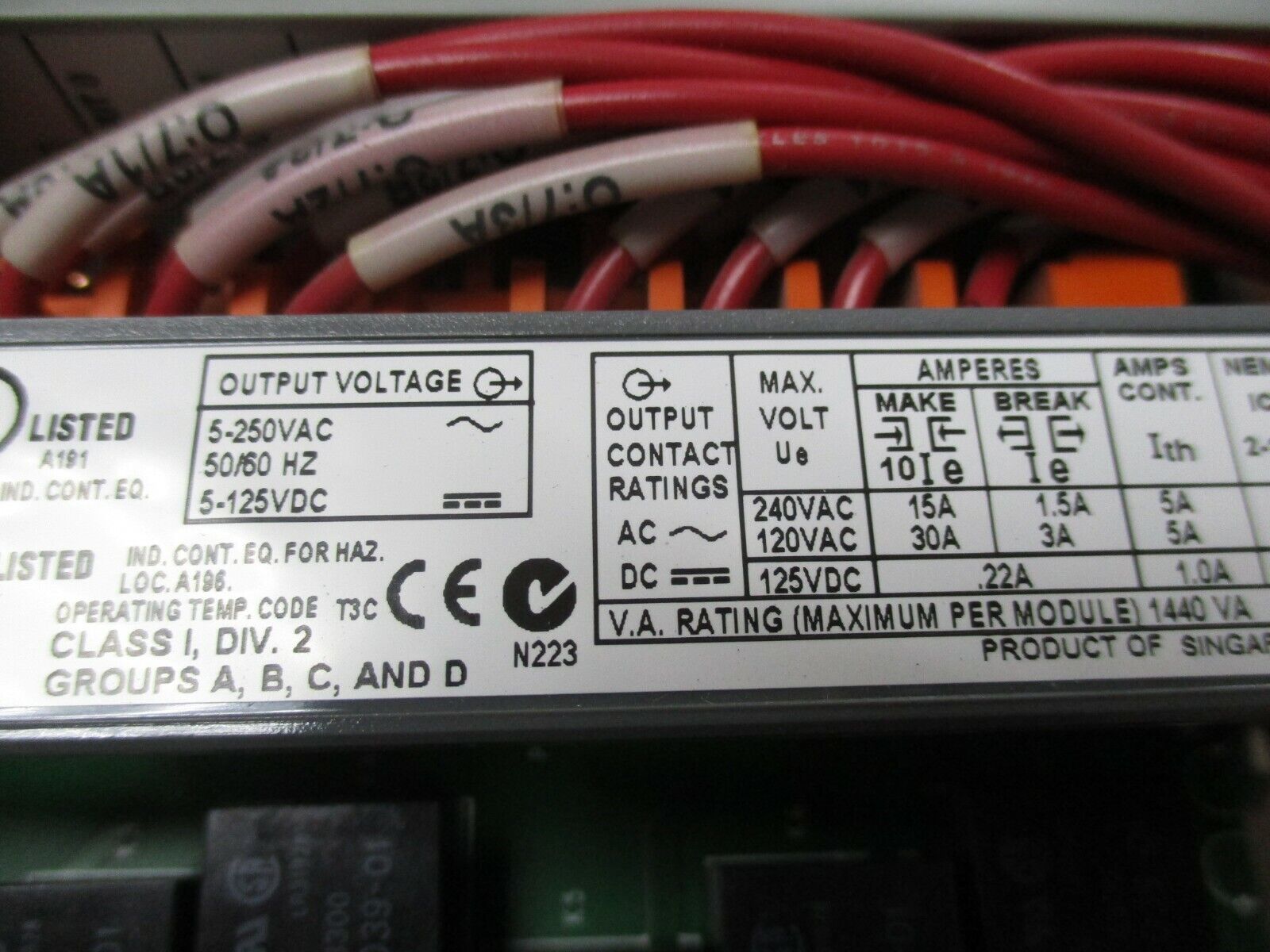 Allen-Bradley SLC 500 Output Module 1746-OX8 Ser. A Rev. C 5-250VAC 5-125VDC