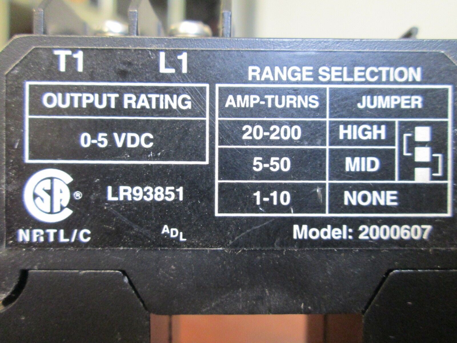 Greystone AC Powered DC Transducer SC-250 0-5VDC Output Used
