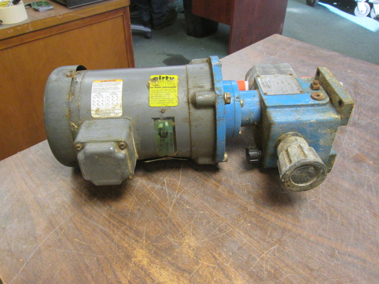 American Lewa Pump w/ Motor C150P Stroke: 0-5 Frequency: 9.5 0.75HP Used