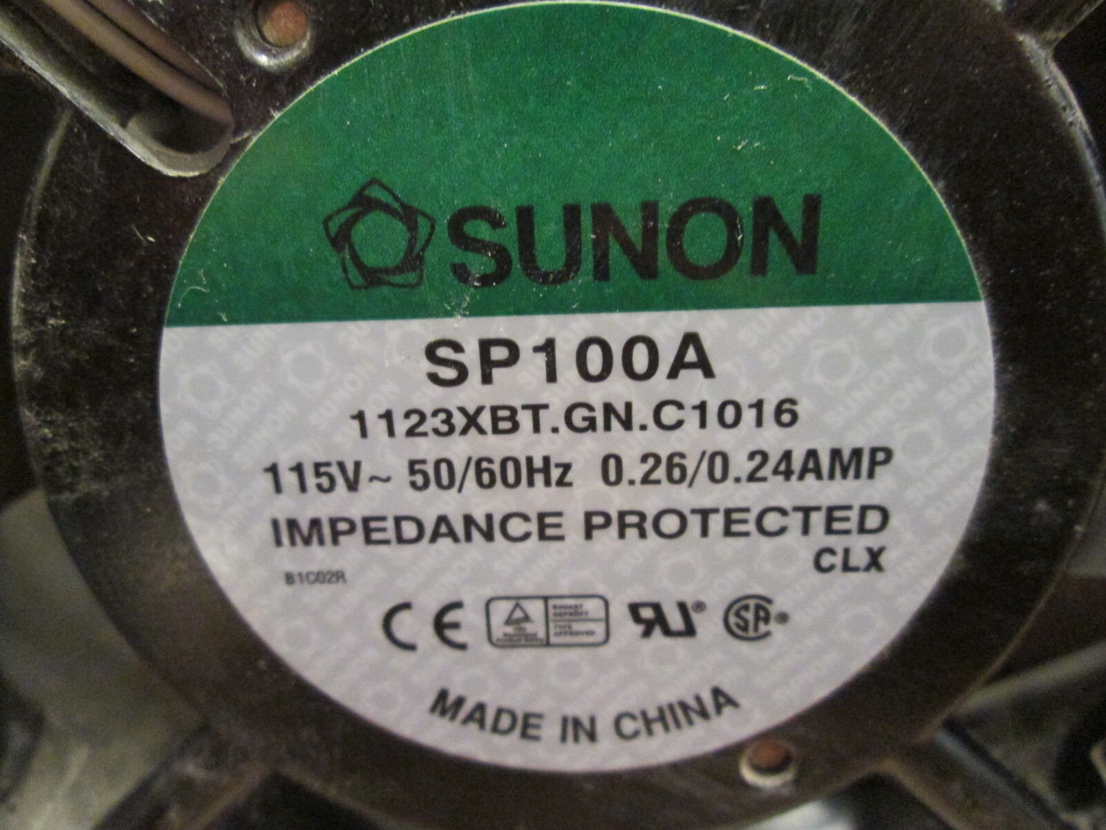 Sunon Axial Fan SP100A 115V 50/60Hz 0.26/0.24A, Used
