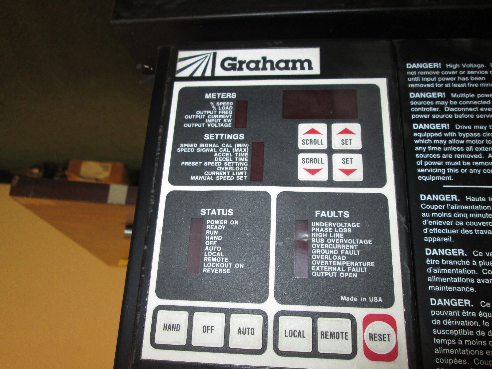 Graham AC Drive w/ Bypass IPM2001H21 15HP 3Ph Used