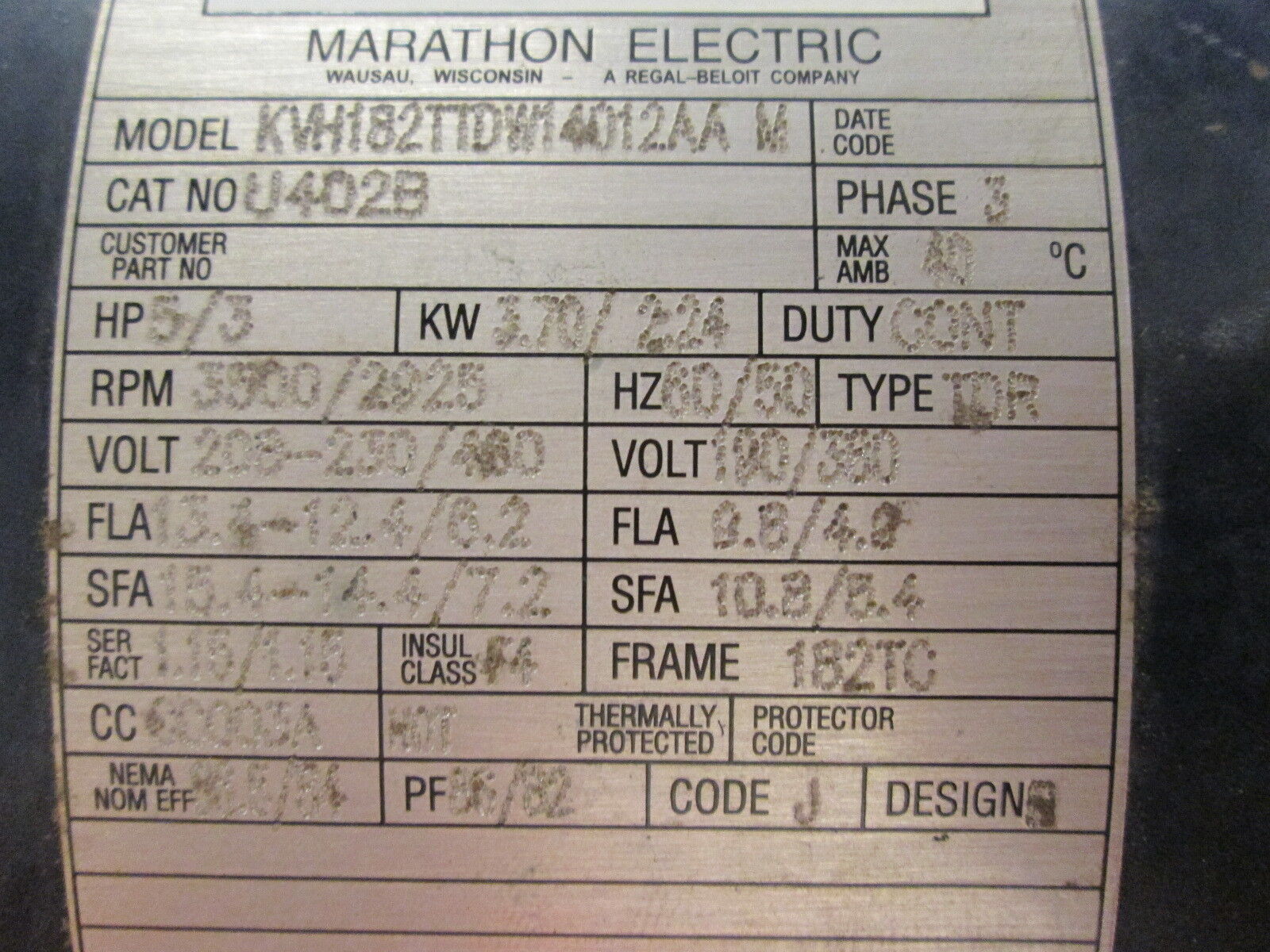 Flowserve Pump W/ Motor P02-001A Size:1.5X1.25X5 2000 5HP 230V 175GPM 53TDH Used