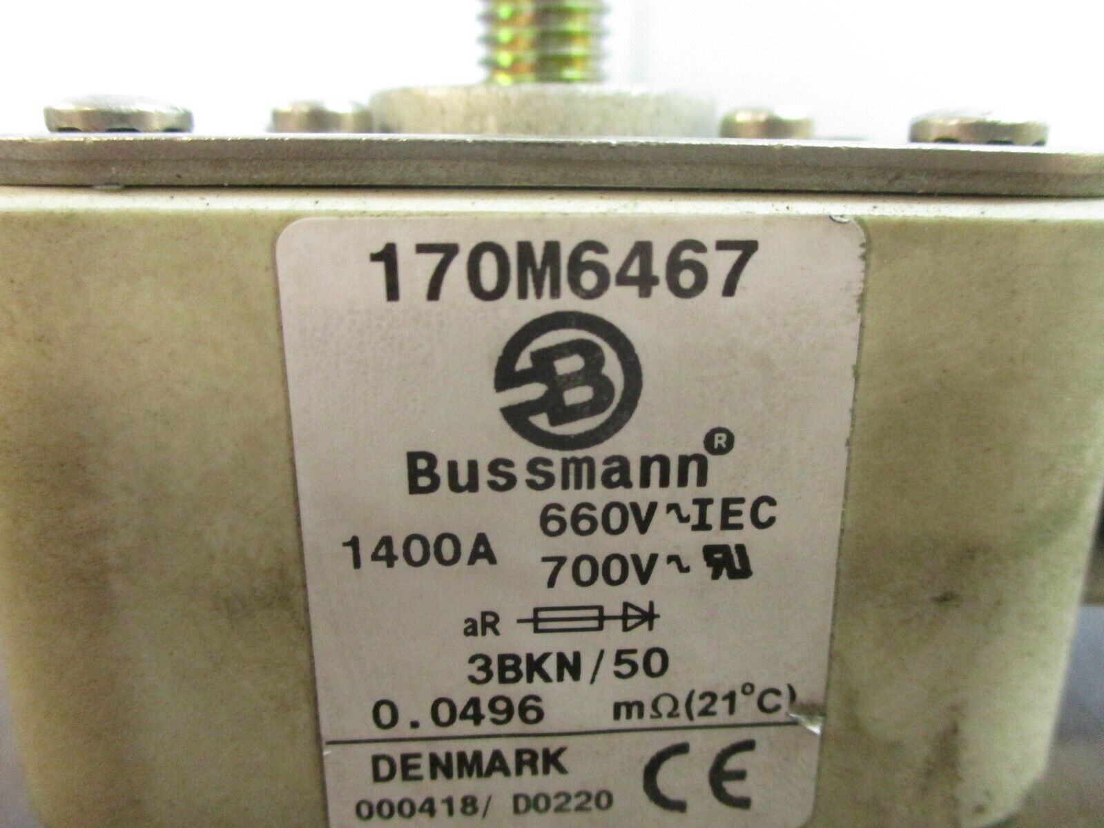 Bussmann Fuse 170M6467 1400A 700V, Used