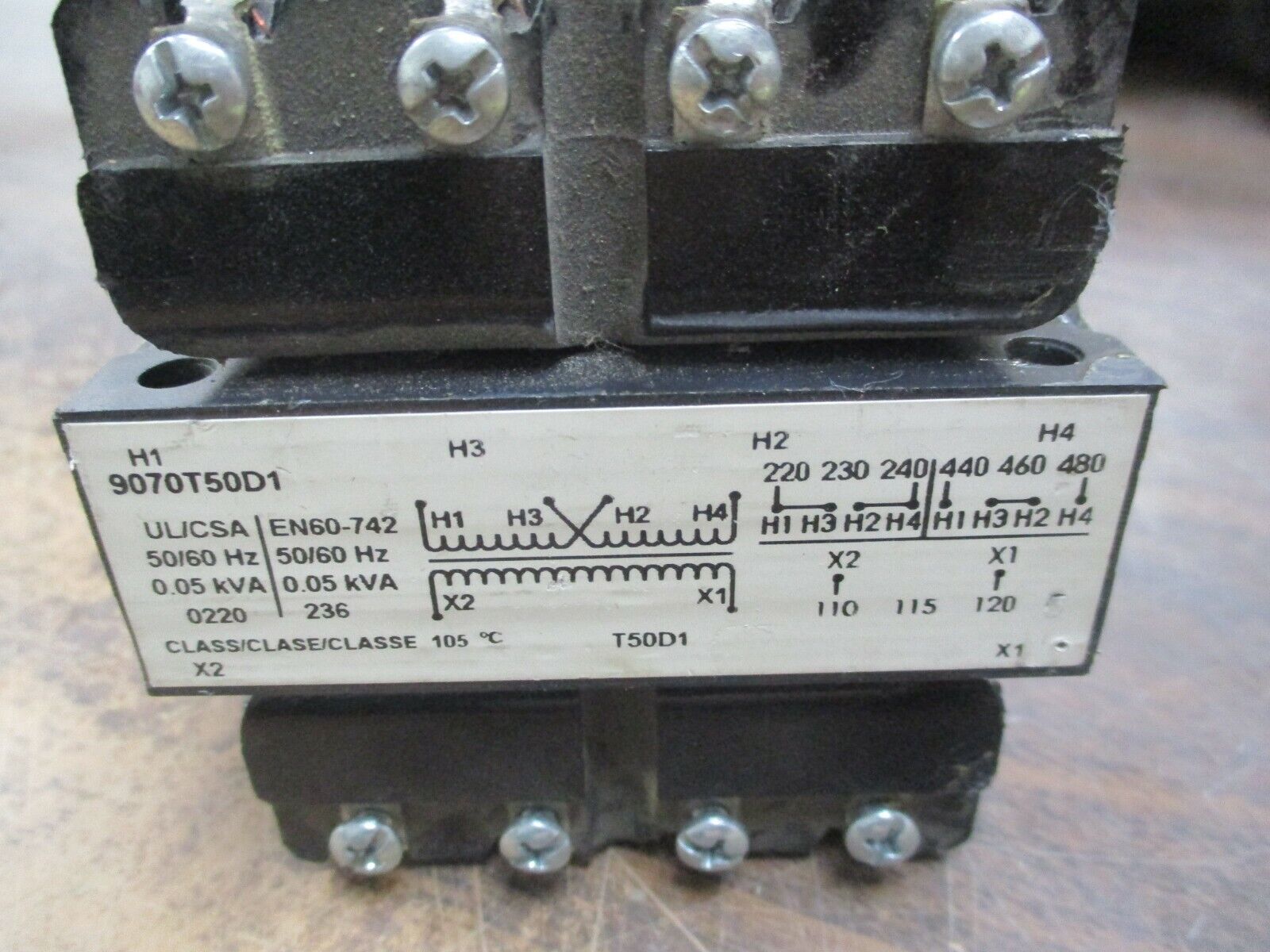 Square D Industrial Control Transformer  9070T50D1  0.05kVA  50/60Hz  Used