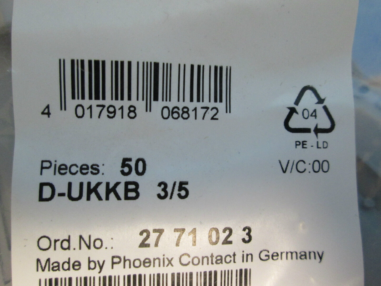 Phoenix Contact Terminal Block Cover D-UKKB 3/5, Lot of 50! New!!!