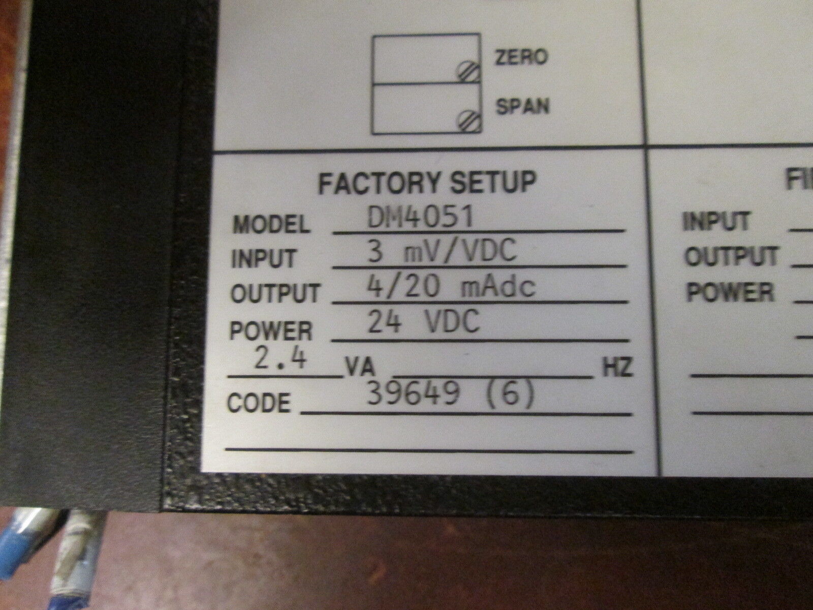 Wilkerson Strain Gauge Isolated Transmitter DM4051 Input:3mV/VDC Output:4/20mADC
