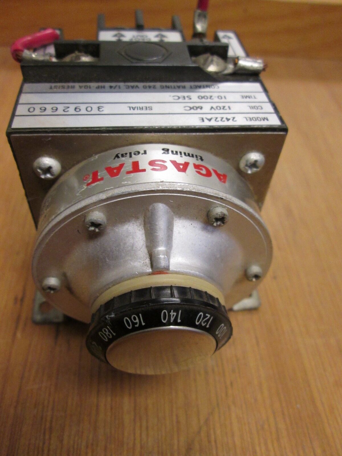 Agastat  Timer  2422AE  Range 10-200 sec  120V coil  60Hz  Used