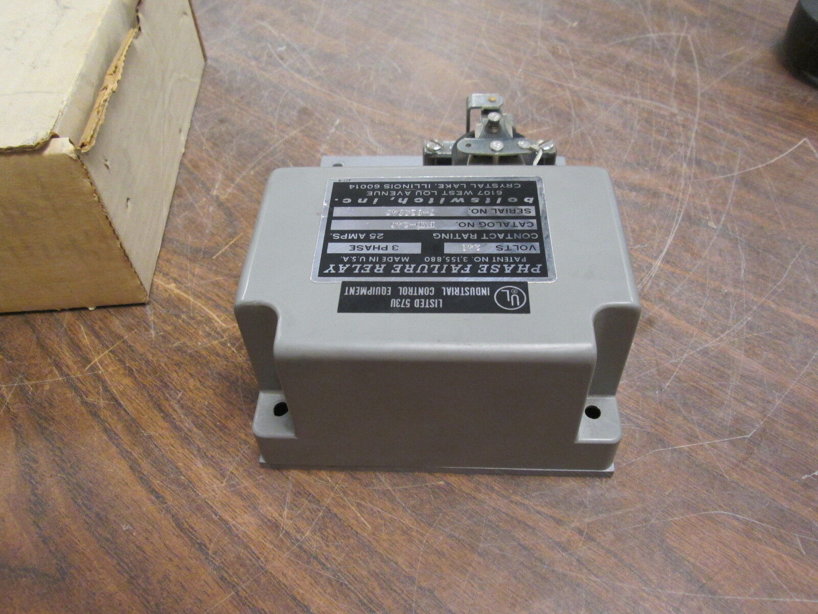 Boltswitch Phase Failure Relay PND-240 25A 240V 3Ph New Surplus
