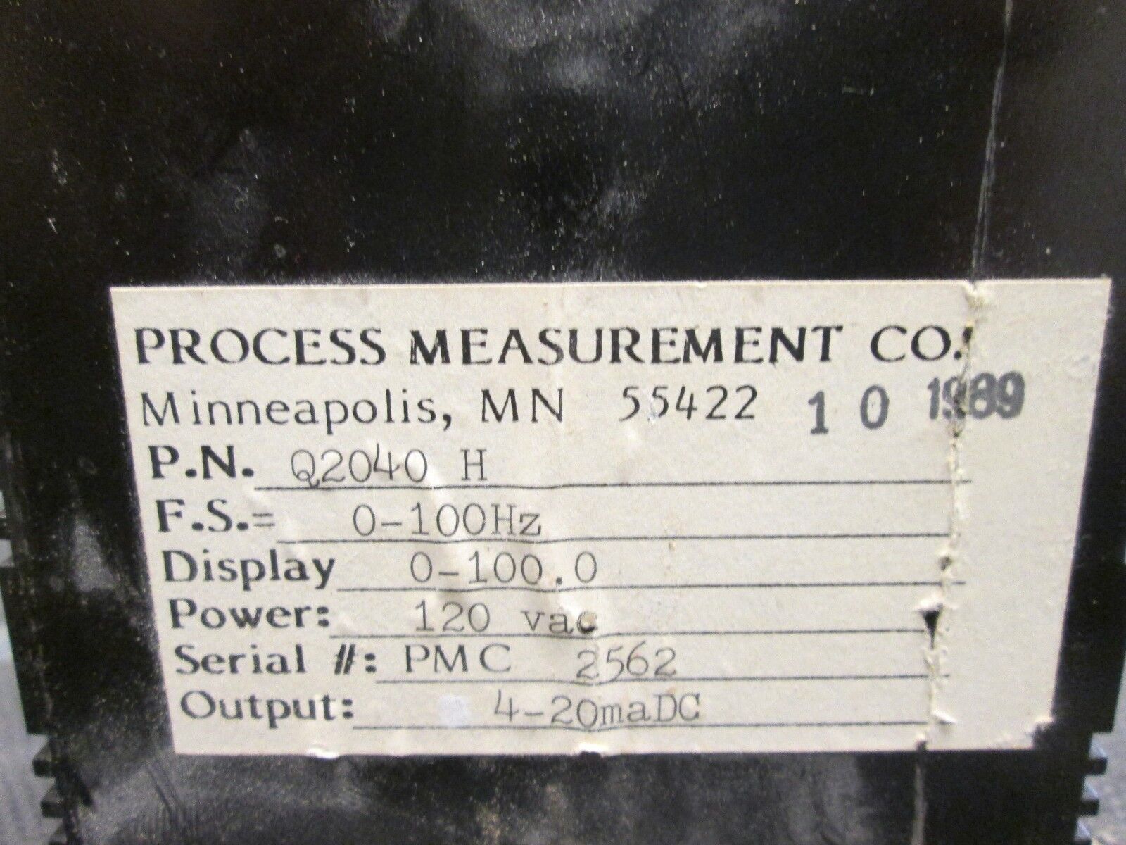 Process Measurement  Newport Display  Q2040H  120VAC  0-100Hz  Display 0-100.0