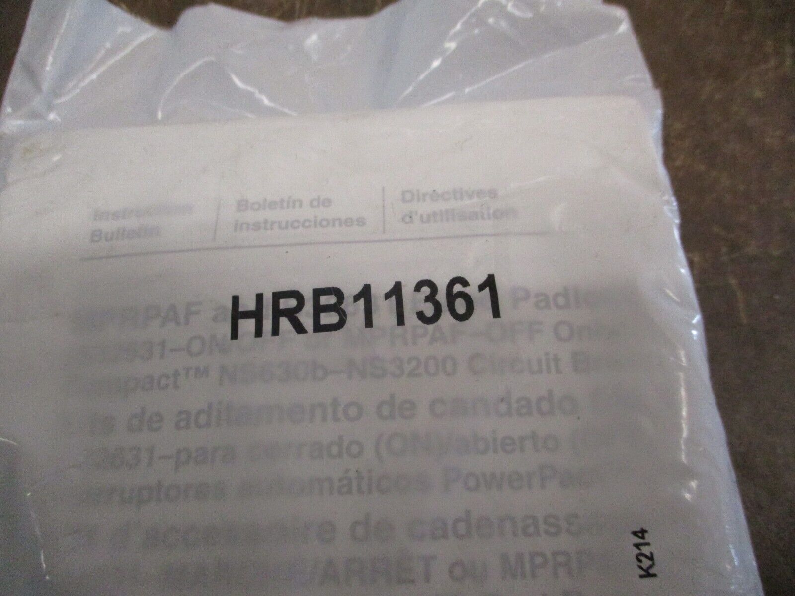 Square D Accessory Kit HRB11361 New Surplus