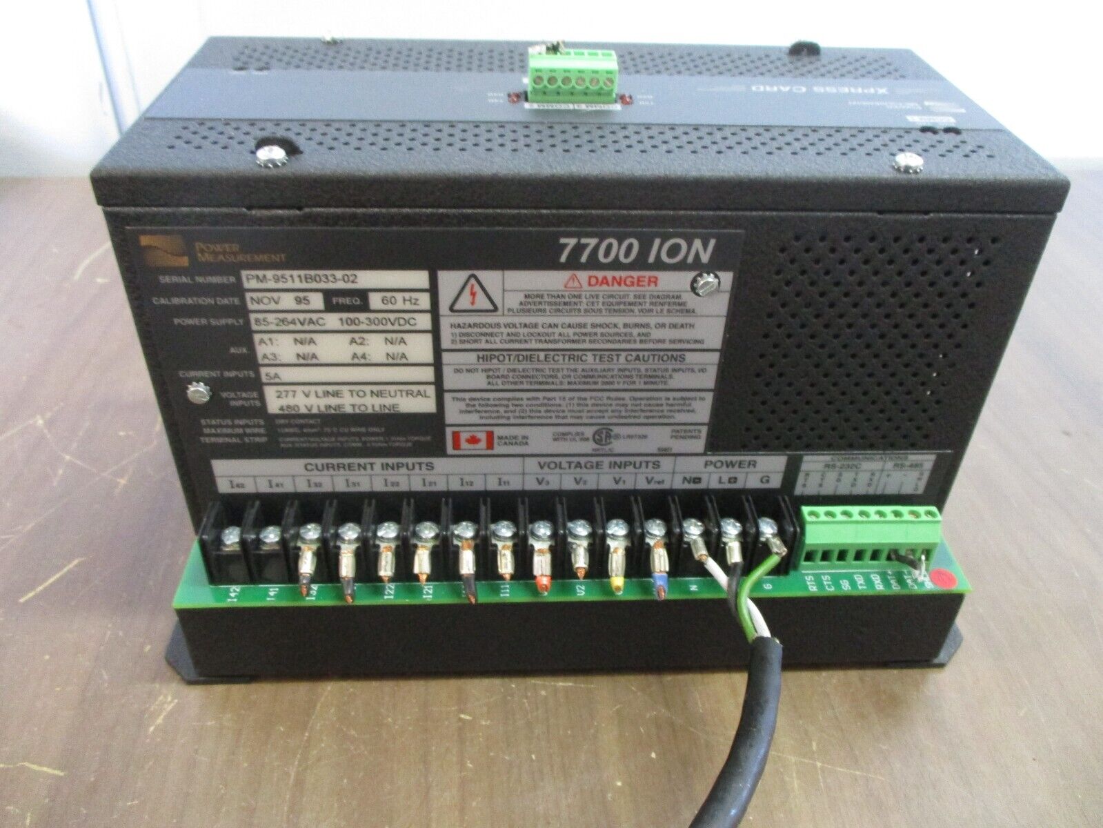 Power Measurement Xpress Card Module 7700 ION 85-264VAC 100-300VDC Used