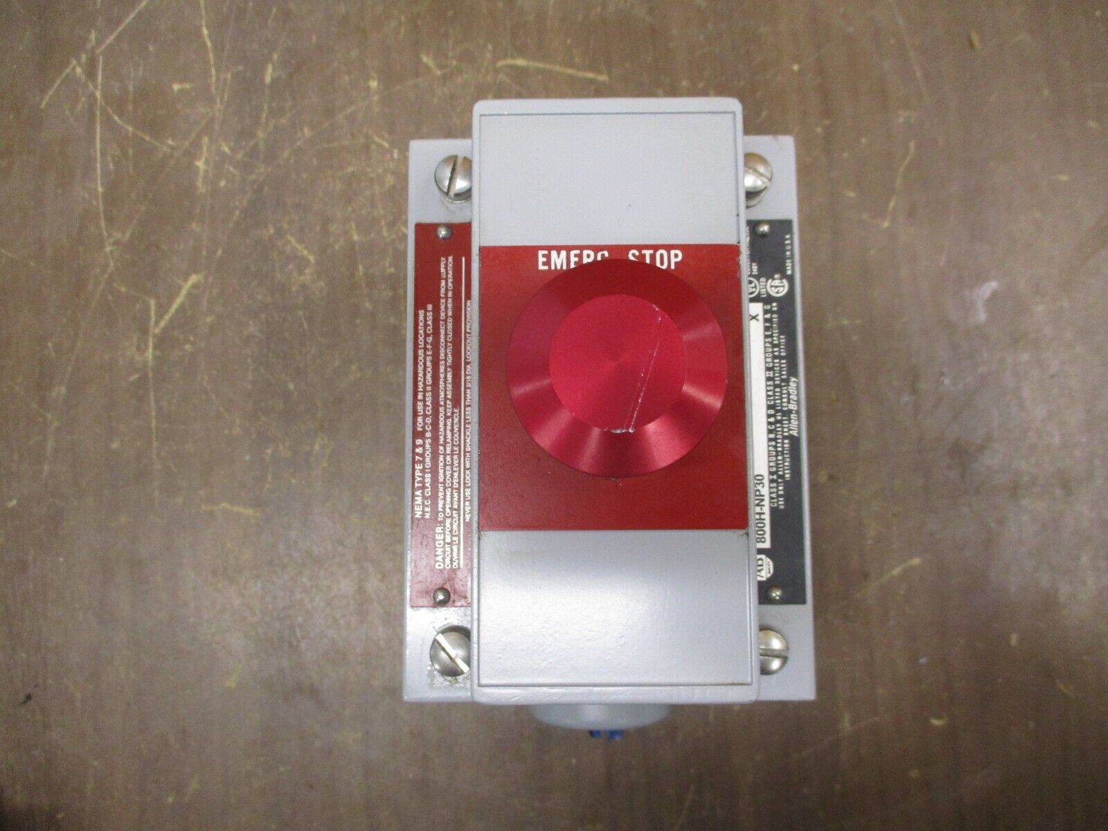 Allen-Bradley Push Button Station 800H-NP30 Ser. X Nema 7 & 9 Used