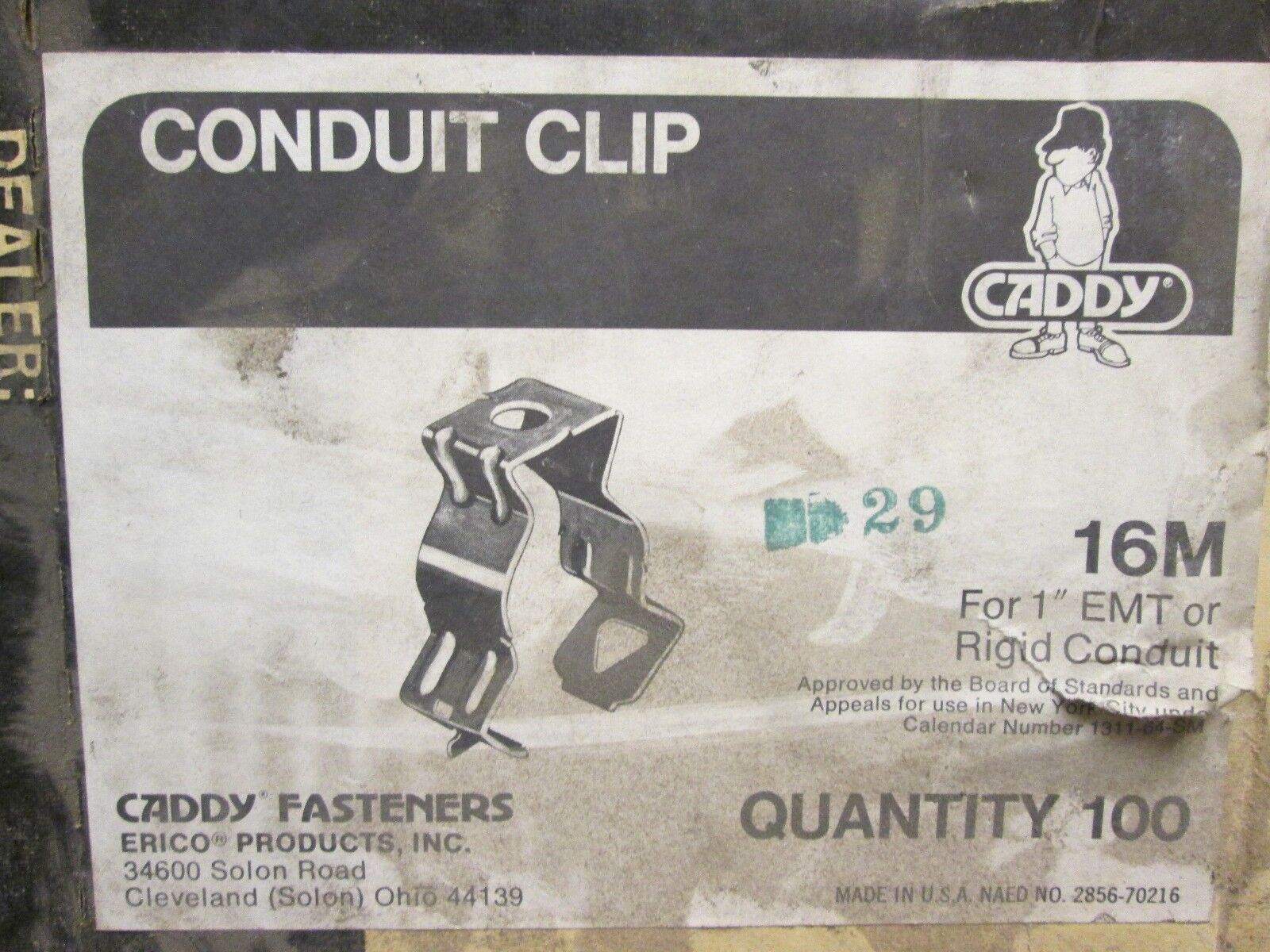 Caddy  Conduit Clip  16M  For 1" Conduit  Approx 85 Pcs.  New Surplus