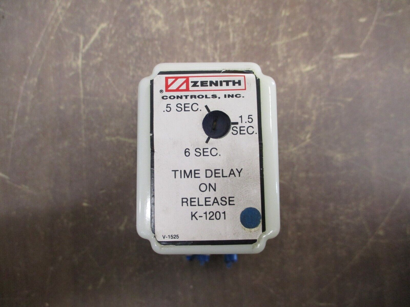 Zenith P1 Solid State Time Delay Relay K-1201 120V 50/60Hz Time: 0.5-6 Sec. Used