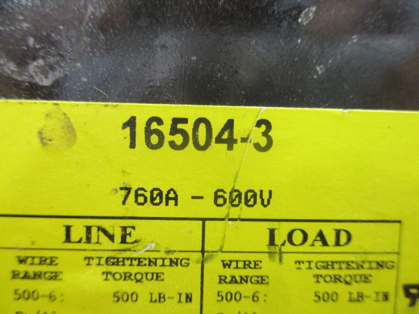 Buss Distribution Block 16504-3 760A 600V 3P Used