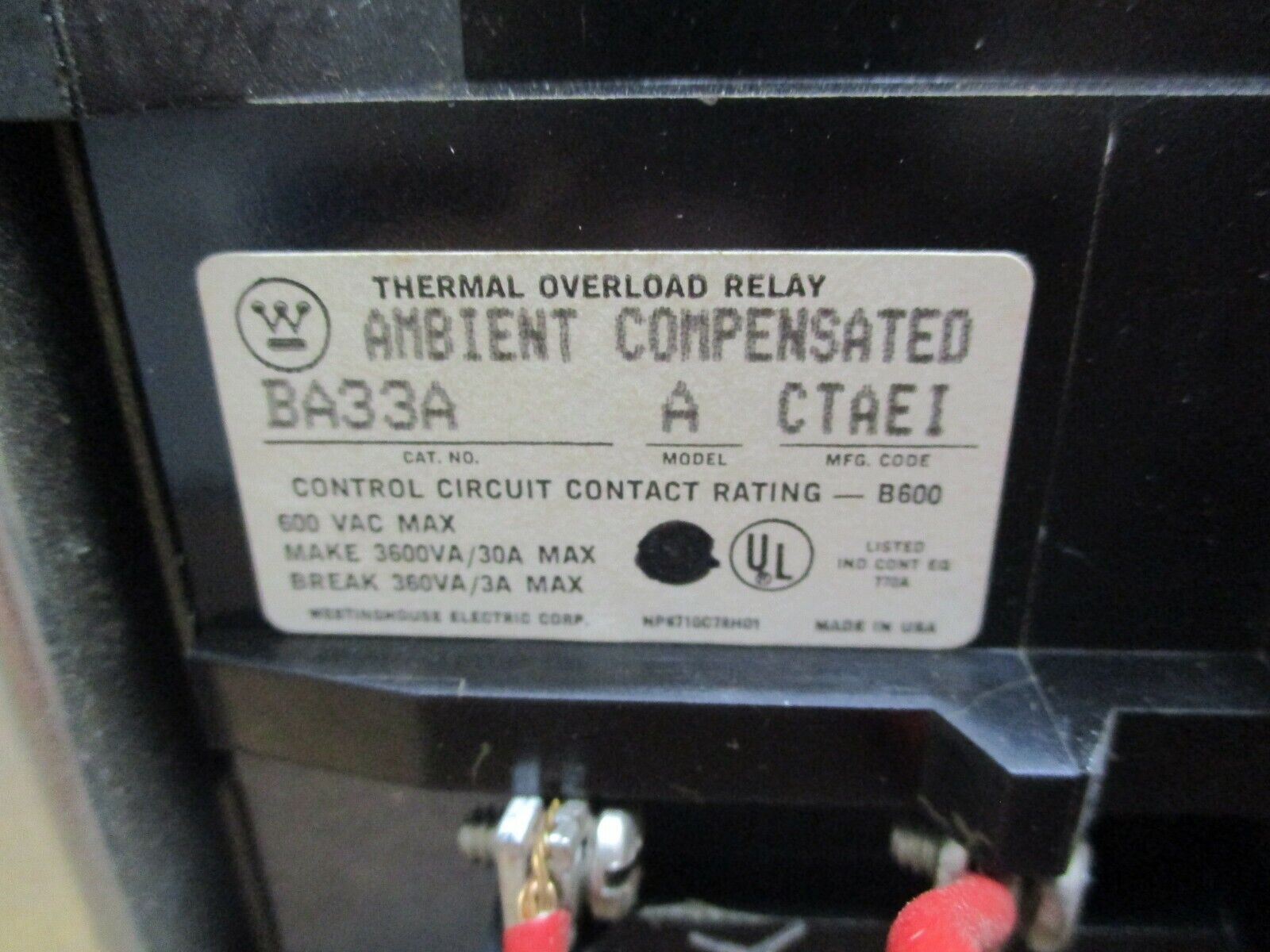 Westinghouse Size 3 Starter A200M3CAC 120V Coil *Broken Reset* Used