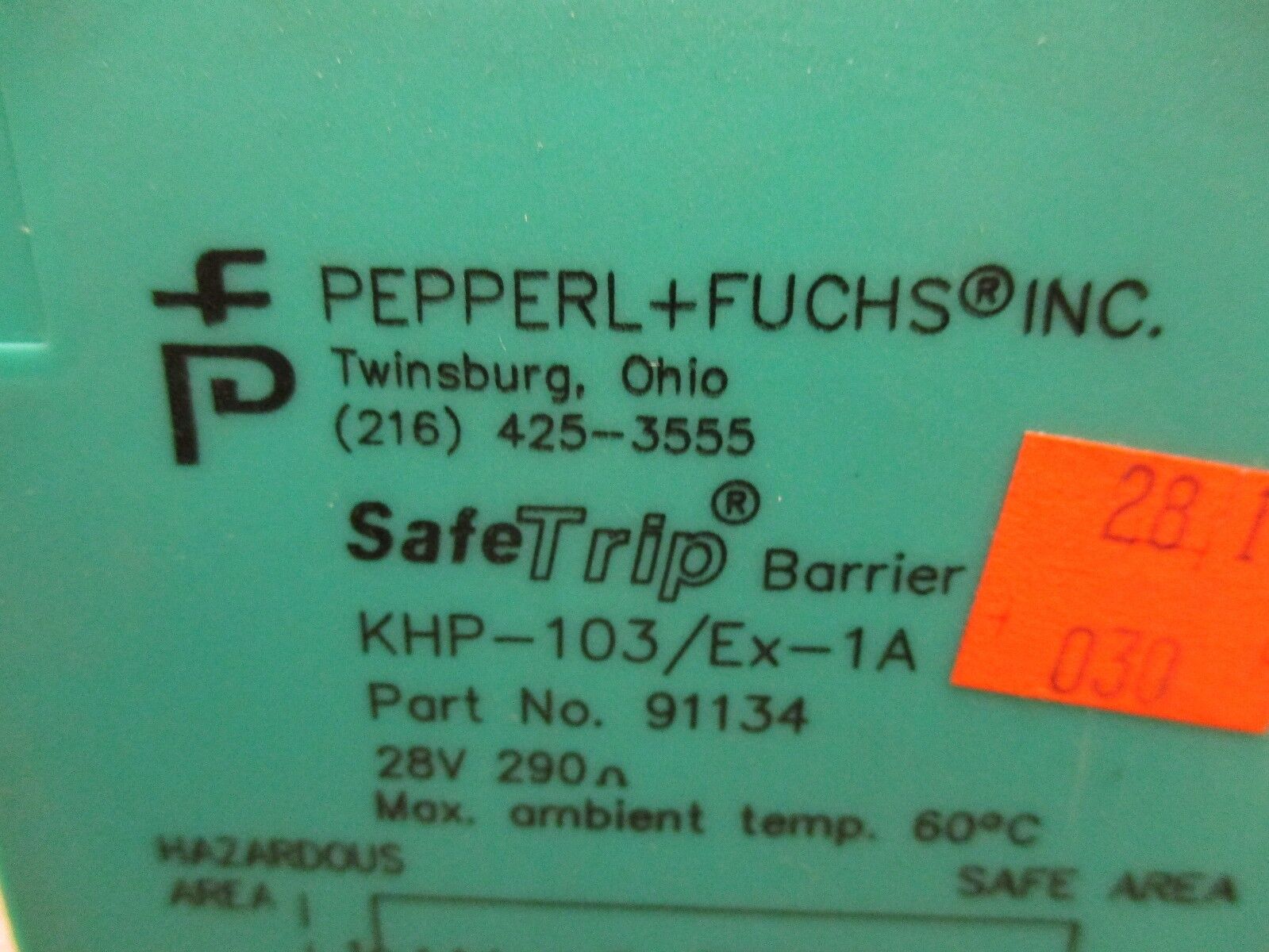 Pepperl+Fuchs KHP-103/EX-1A SafeTrip Barrier 91134 28V Used