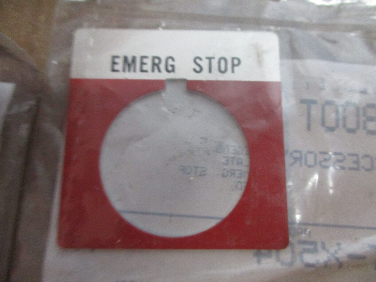 Allen-Bradley Emergency Stop Legend Plate 800T-X504 Ser. A Red *Lot of 2*