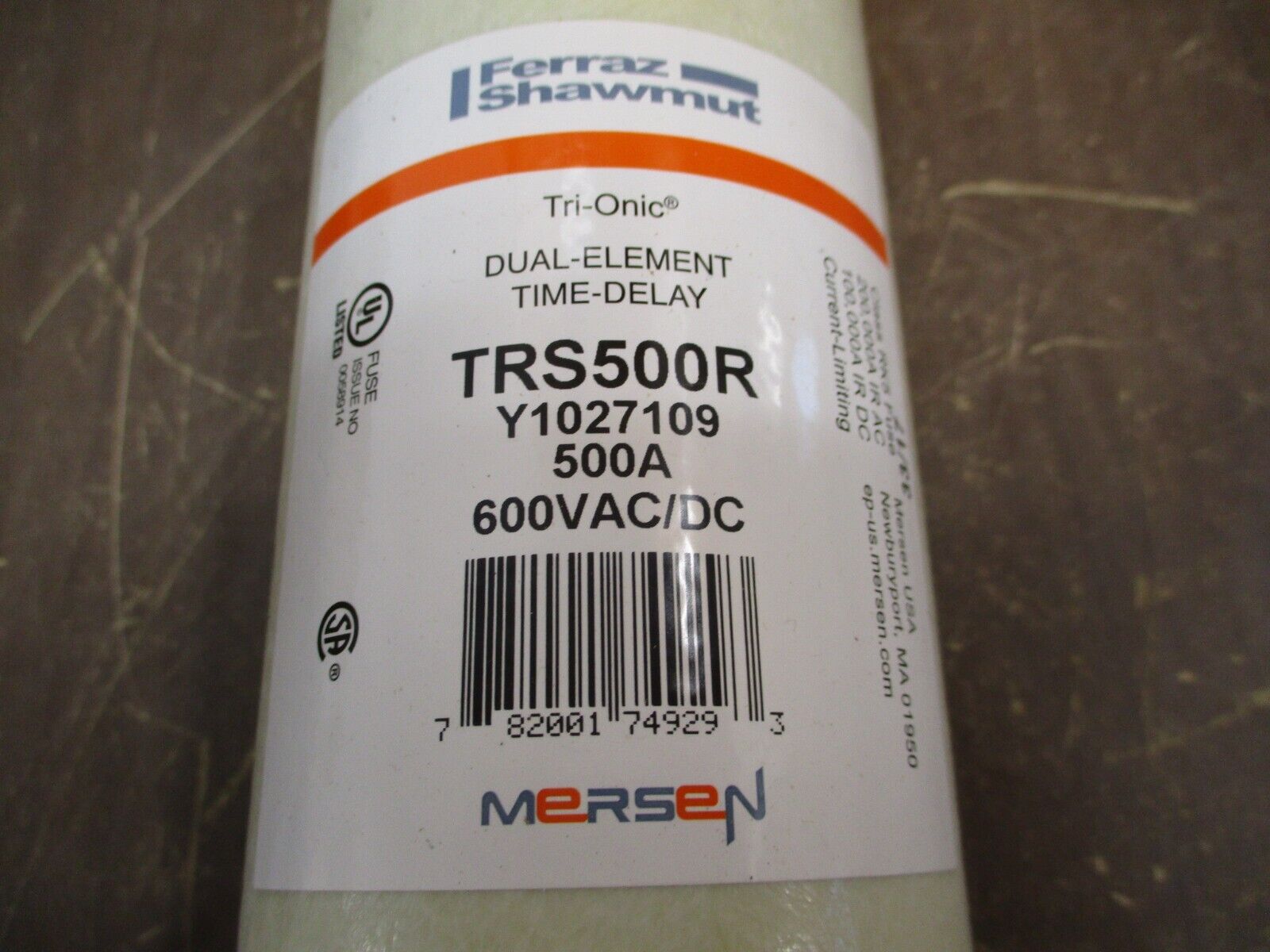 Mersen Tri-onic Fuse TRS500R 500A 600V New Surplus