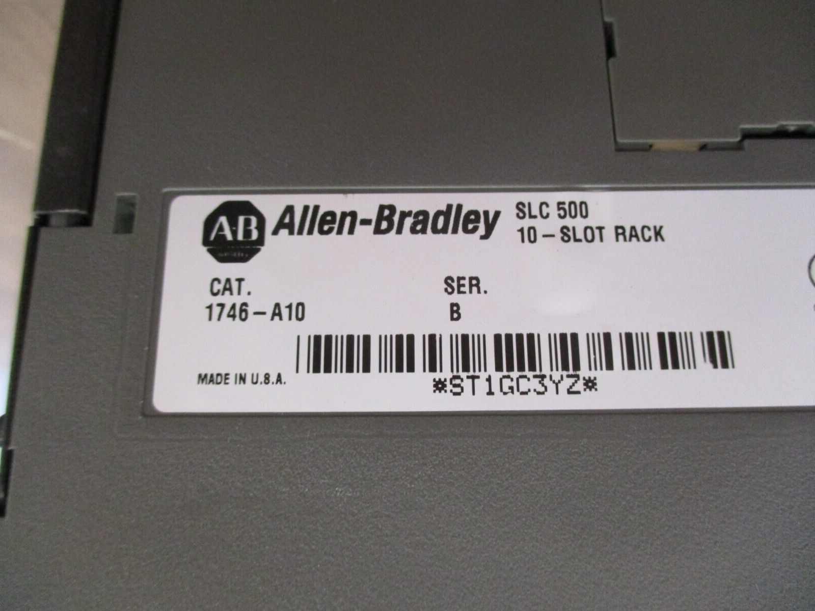 Allen-Bradley SLC 500 PLC Rack w/ Power Supply 1746-A10/1746-P2 10-Slot Used