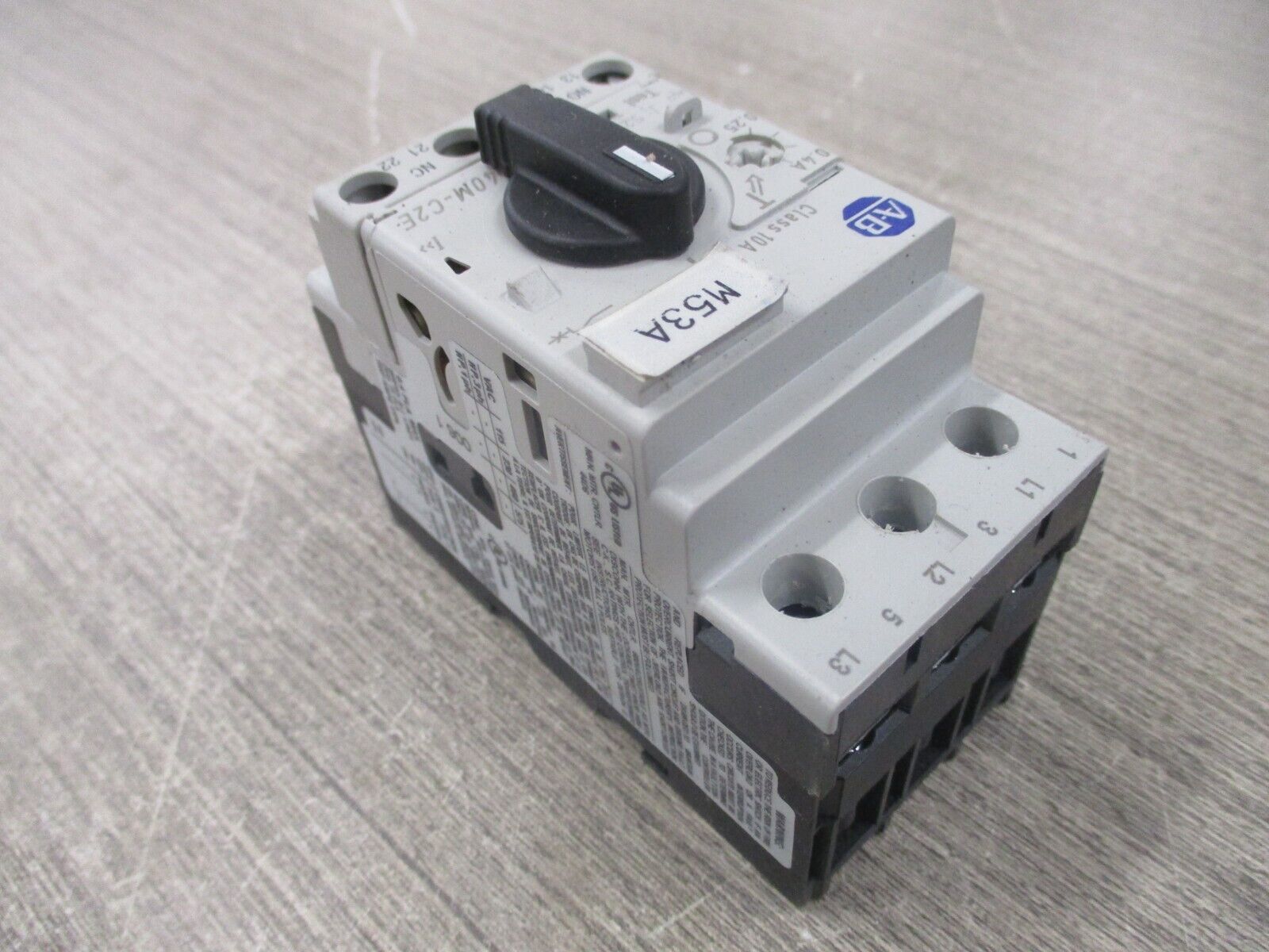 Allen-Bradley Manual Motor Protector 140M-C2E-A40 Ser. C Trip: 0.25-0.4A Used