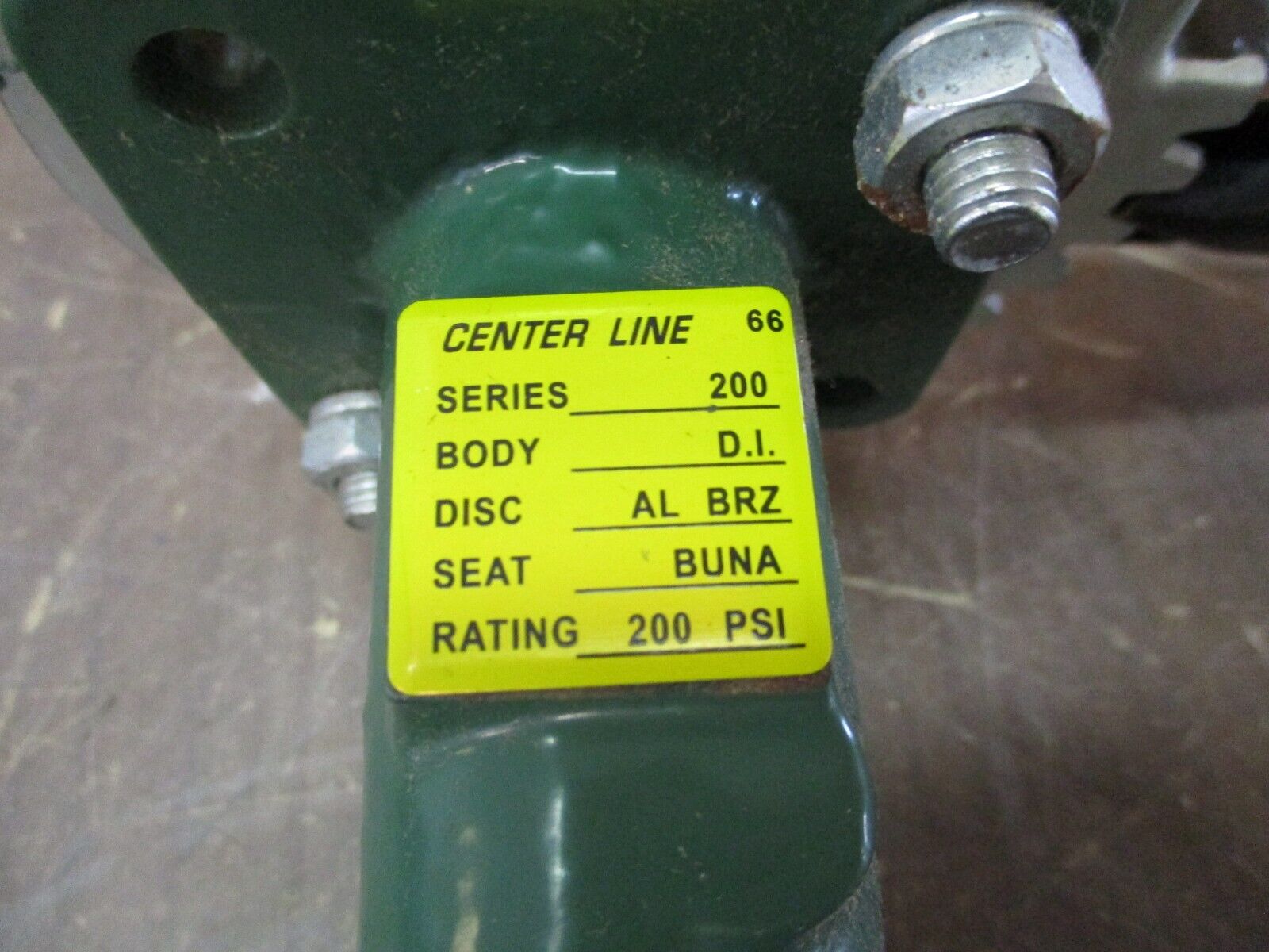 Center Line Butterfly Valve Series 200 Size: 3" 200 PSI Body: D.I. Disc: AL BRZ